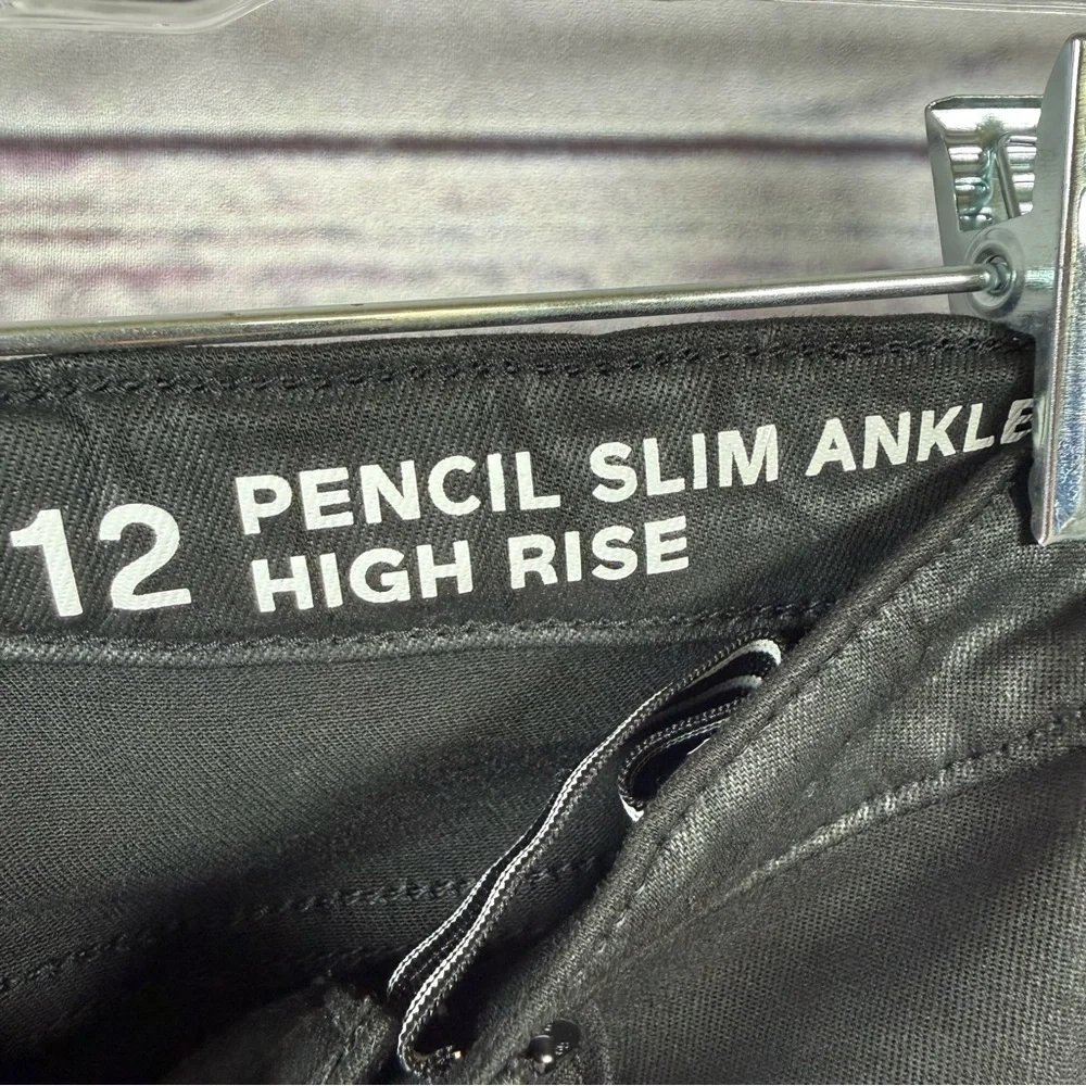 GAP Kids Girls Coated Jeans Pencil Slim Ankle High Rise Size 12 Black